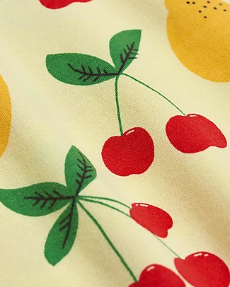 Mini Rodini Cherry Lemonade Tee - Yellow - Elasticated Organic Cotton T-Shirts And Vests