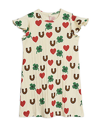 Mini Rodini Clover Wing Dress - Elasticated Organic Cotton Dresses