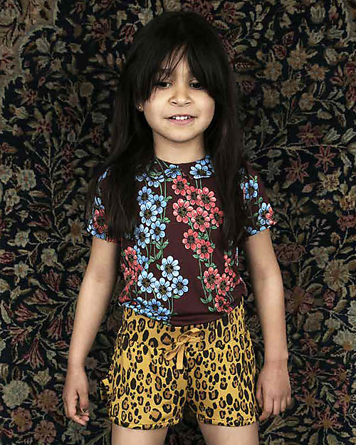 Mini Rodini Daisy Collar T-Shirt, Burgundy - Eco-friendly! T-shirts