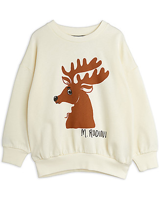 Mini Rodini Deer Sweatshirt - Cream - 100% Organic Cotton Sweatshirts