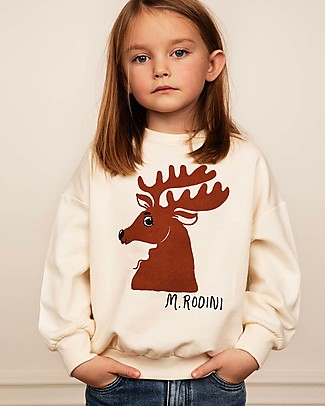 Mini Rodini Deer Sweatshirt - Cream - 100% Organic Cotton Sweatshirts