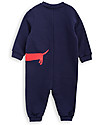 Mini Rodini Dog Long Sleeves Onesie, Navy - 100% organic cotton fleece Babygrows