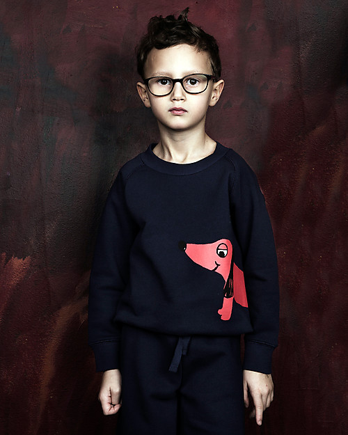 Mini Rodini Dog Sweater, Navy - 100% organic cotton Sweatshirts