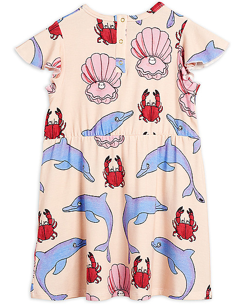 Mini Rodini Dolphin Dress with Short Wing Sleeves - Elasticated Lyocell Dresses_