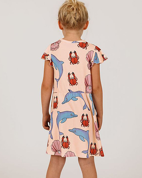 Mini Rodini Dolphin Dress with Short Wing Sleeves - Elasticated Lyocell Dresses_