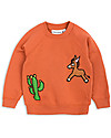 Mini Rodini Donkey and Cactus Sweater, Orange - 100% organic cotton Sweatshirts