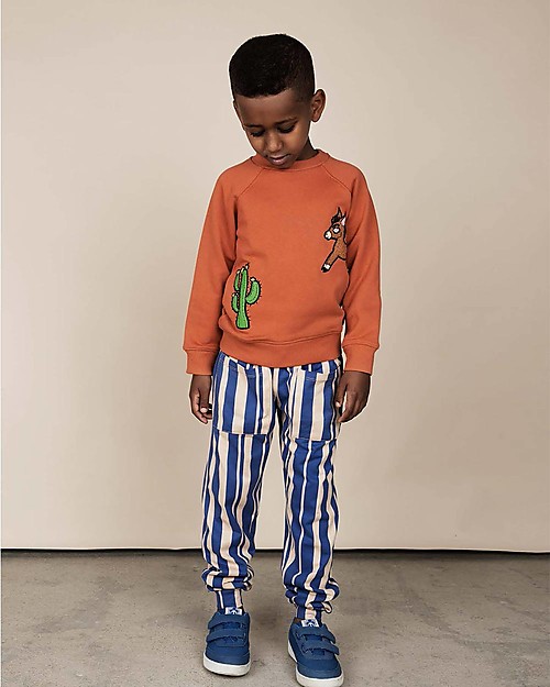 Mini Rodini Donkey and Cactus Sweater, Orange - 100% organic cotton Sweatshirts
