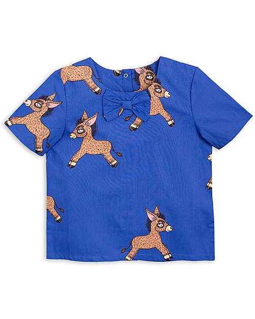 Mini Rodini Donkey T-Shirt, Blue - 100% Organic cotton Bluse