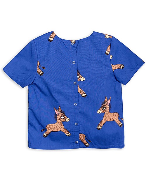 Mini Rodini Donkey T-Shirt, Blue - 100% Organic cotton Bluse