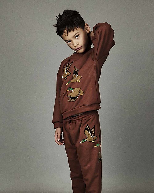 Mini Rodini Duck Sweatshirt, Brown - 100% Organic Cotton, fair-trade Sweatshirts