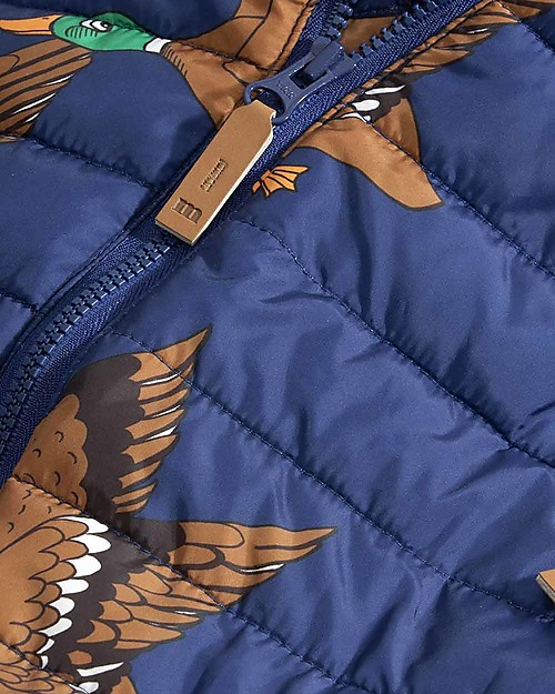 Mini Rodini Ducks Insulator Baby Overall, Navy - 100% Recycled Fabric Coats