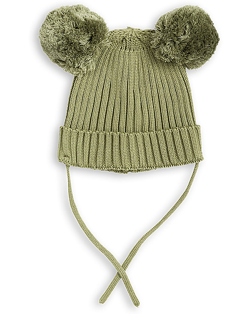 Mini Rodini Ear Beanie Hat, Green - 100% organic cotton Winter Hats