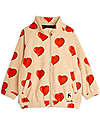 Mini Rodini Fleece Jacket - Hearts - Beige - 100% Recycled Fabric Jackets