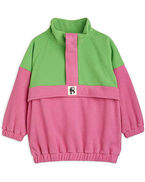 Mini Rodini Fleece Zip Pullover - Pink - 100% Recycled Polyester Jumpers