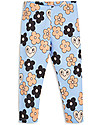 Mini Rodini Flowers Leggings, Light Blue - Organic Cotton Leggings