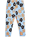 Mini Rodini Flowers Leggings, Light Blue - Organic Cotton Leggings
