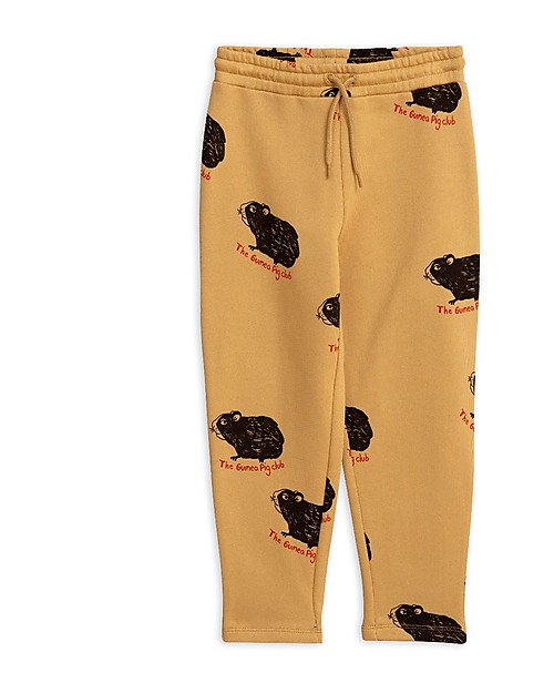 Mini Rodini Guinea Pig Sweatpants, Beige - 100% Organic Cotton Trousers