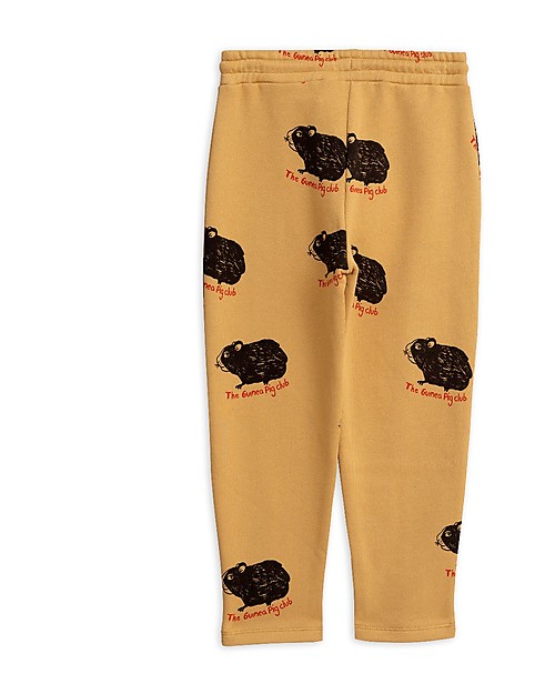 Mini Rodini Guinea Pig Sweatpants, Beige - 100% Organic Cotton Trousers