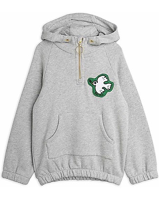 Mini Rodini Half Zip Hoodie - Peace - Grey - Perfect for Winter! Sweatshirts