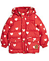 Mini Rodini Hearts Pico Puffer Jacket - 100% Recycled Fabric - Water Resistant Down Jacket