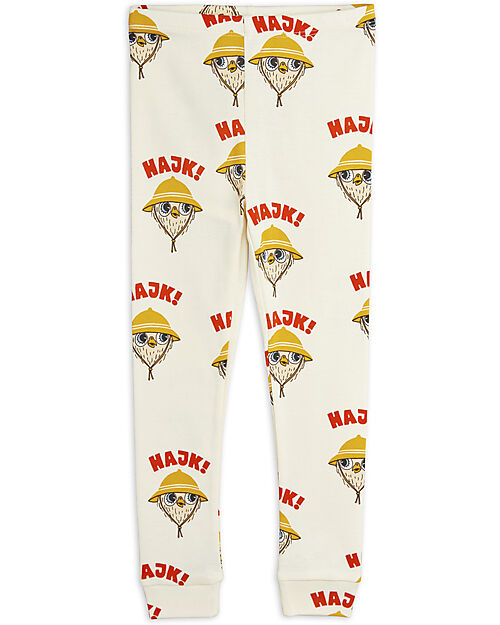 Mini Rodini Hike Leggins - Offwhite - 100% Organic Cotton Trousers