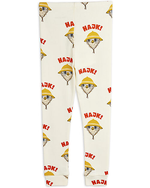 Mini Rodini Hike Leggins - Offwhite - 100% Organic Cotton Trousers