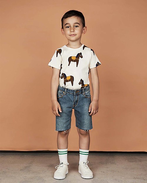 Mini Rodini Horses T-Shirt, Yellow - 100% Organic cotton T-shirts