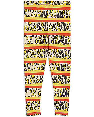 Mini Rodini Leopard Stripe Leggings - Multi - Organic Cotton Leggings