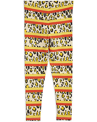 Mini Rodini Leopard Stripe Leggings - Multi - Organic Cotton Leggings