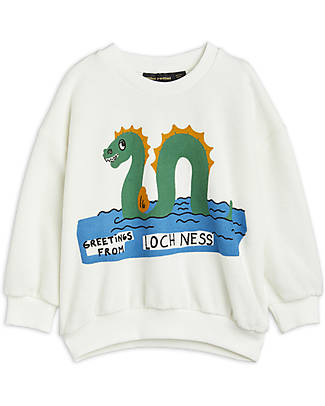 Mini Rodini Loch Ness Sweatshirt - White - Organic Cotton Sweatshirts