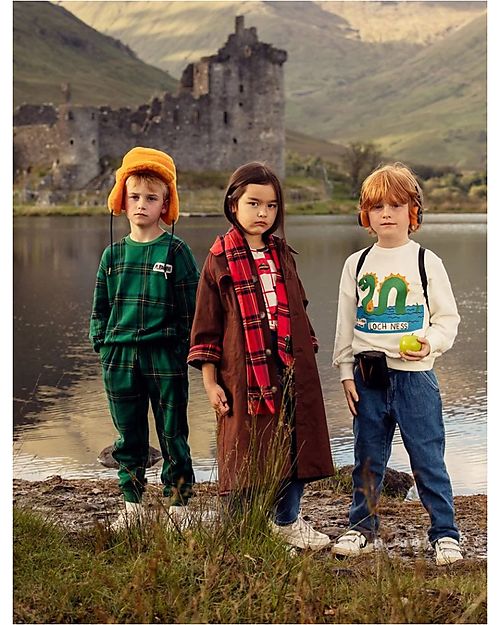 Mini Rodini Loch Ness Sweatshirt - White - Organic Cotton Sweatshirts