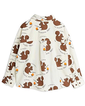 Mini Rodini Long Sleeved Shirt - Squirrel - 100% Woven Organic Cotton Flanell Sweatshirts