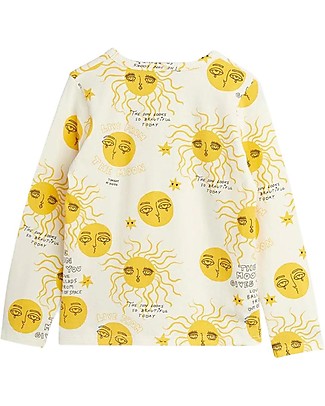 Mini Rodini Long Sleeves Shirt - Moon and Sun - Yellow - Organic Cotton Long Sleeves Tops