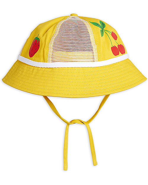 Mini Rodini Mesh Sun Hat - Yellow - 100% organic cotton unisex