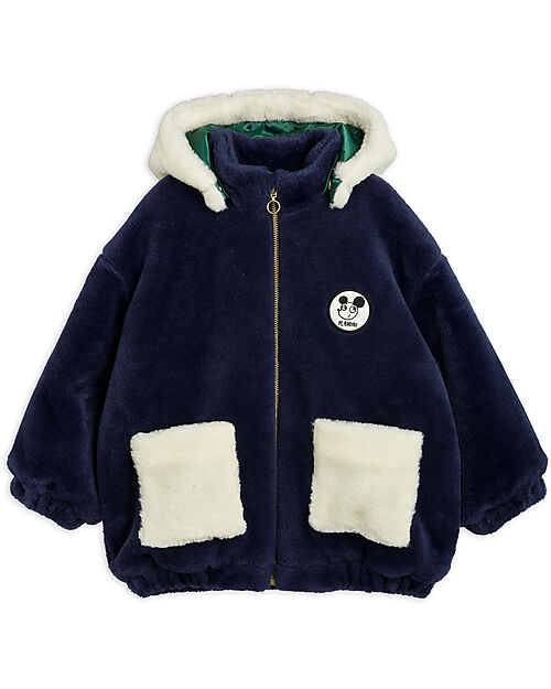 Mini Rodini Oversized Faux Fur Jacket - What's Cooking - Synthetic Fur in 100% Recycled Polyester Jackets