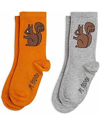 Mini Rodini Pack of 2 Socks - Squirrels - Organic Cotton Socks