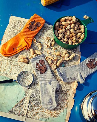 Mini Rodini Pack of 2 Socks - Squirrels - Organic Cotton Socks