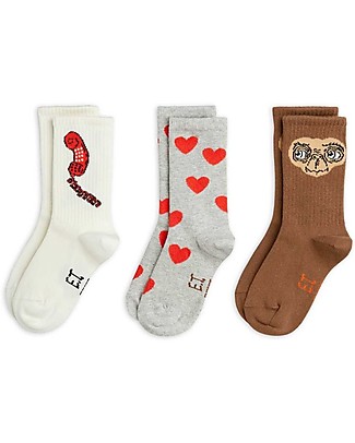 Mini Rodini Pack of 3 Socks - ET Collection - Grey - Organic Cotton Socks