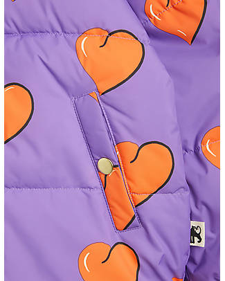 Mini Rodini Padded Duvet - Hearts - Purple - 100% Recycled Fabric Down Jacket