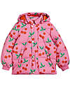 Mini Rodini Padded Jacket - Cherries - Pink - with Front Pockets - 100% Recycled Material Down Jacket