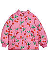 Mini Rodini Padded Jacket - Cherries - Pink - with Front Pockets - 100% Recycled Material Down Jacket