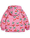 Mini Rodini Padded Jacket - Cherries - Pink - with Front Pockets - 100% Recycled Material Down Jacket