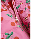 Mini Rodini Padded Jacket - Cherries - Pink - with Front Pockets - 100% Recycled Material Down Jacket
