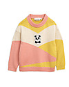 Mini Rodini Panda Knitted Pullover, Pink - Wool-Cotton blend Jumpers
