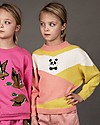 Mini Rodini Panda Knitted Pullover, Pink - Wool-Cotton blend Jumpers