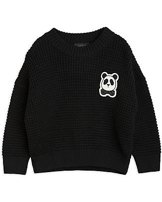 Mini Rodini Panda Knitted Sweater - Black - 100% Organic Cotton Jumpers