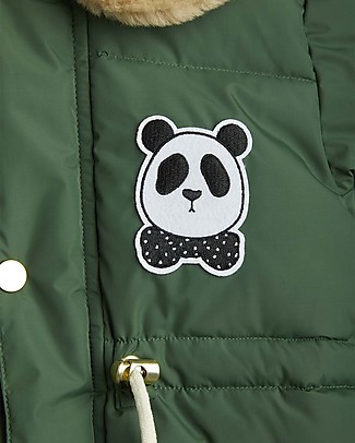 Mini Rodini Panda Puffer Jacket - Green - Breathable and Water Resistant Jackets