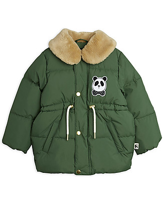 Mini Rodini Panda Puffer Jacket - Green - Breathable and Water Resistant Jackets