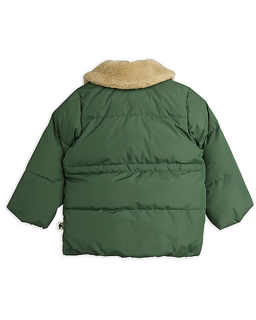 Mini Rodini Panda Puffer Jacket - Green - Breathable and Water Resistant Waterproof
