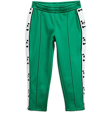 Mini Rodini Panda Trousers, Green - 100% Recycled Textile Trousers